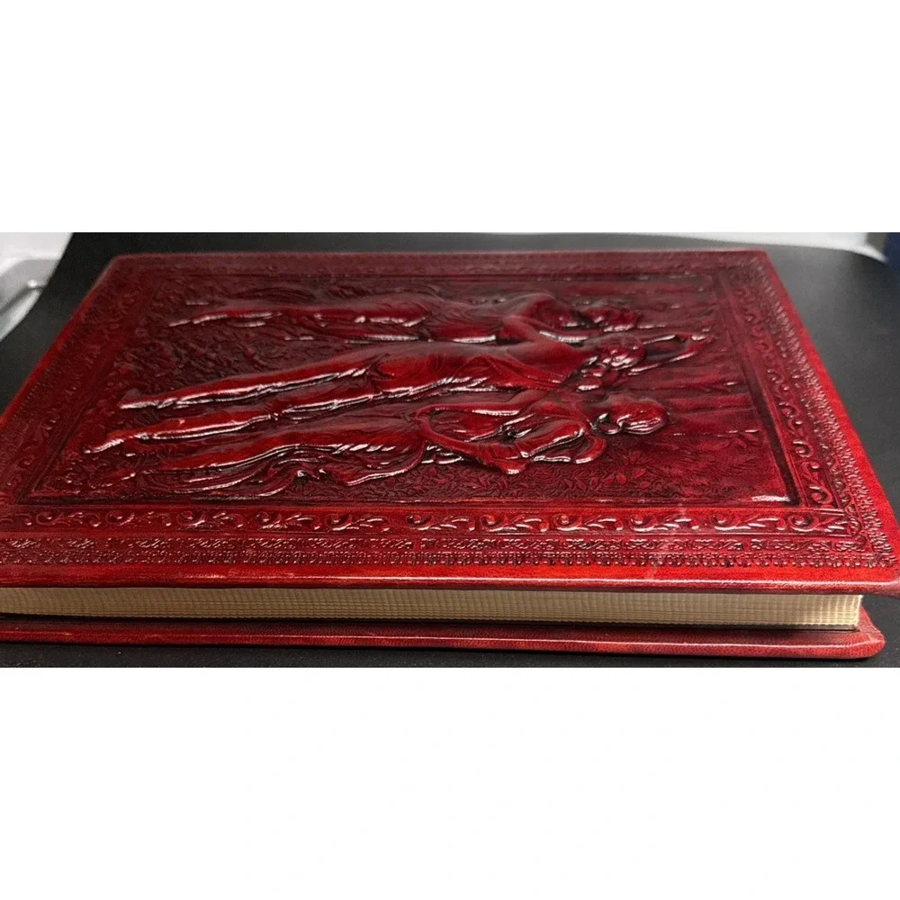 Vtg Three Graces Leather Journal Scrapbook Handmade in Italy 12 